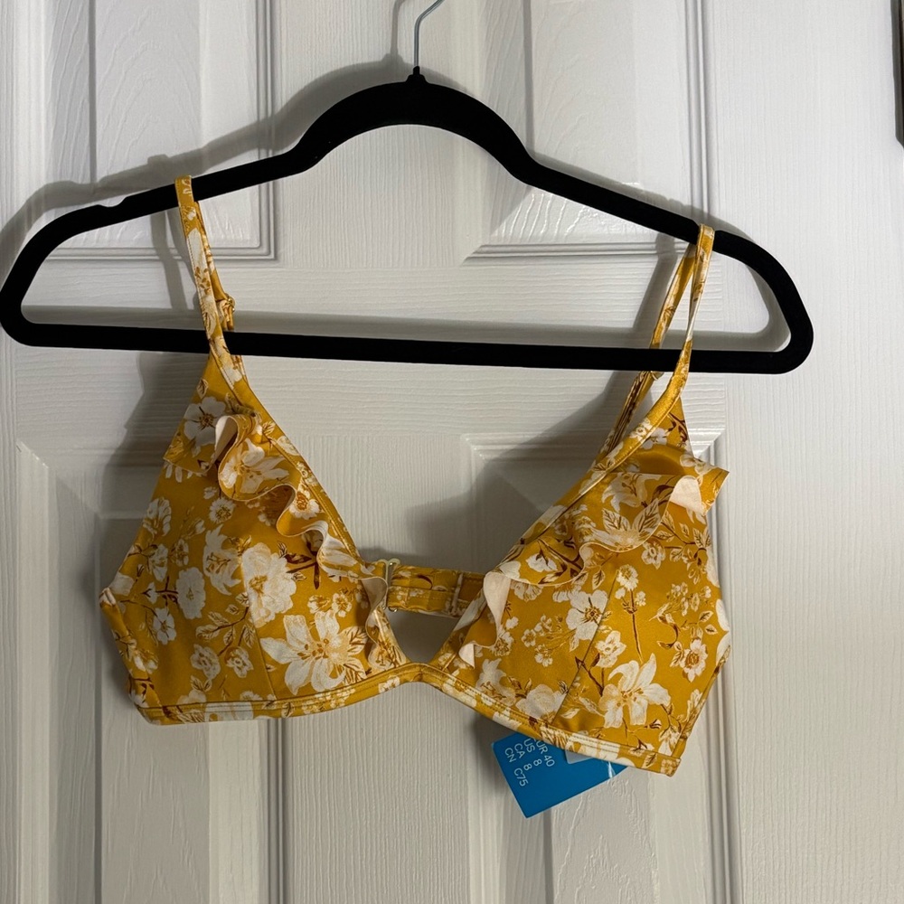 NWT yellow floral bikini set